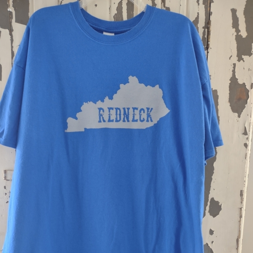 BLUE, " REDNECK" TEE, 2X
